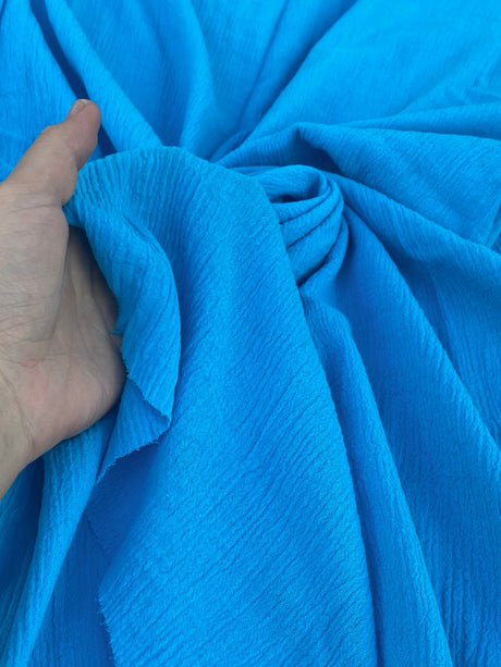 Turquoise Crinkle Cotton Gauze