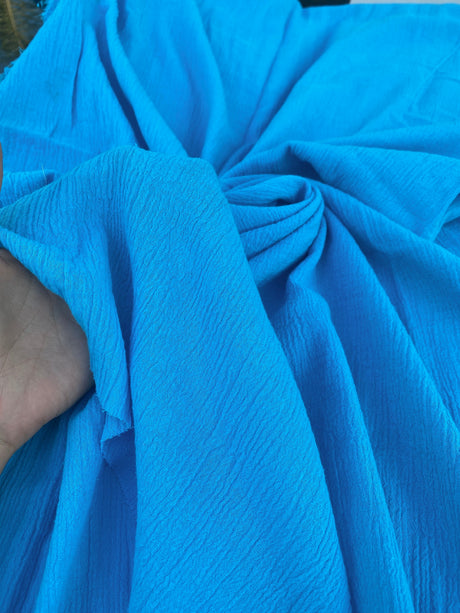 Turquoise Crinkle Cotton Gauze