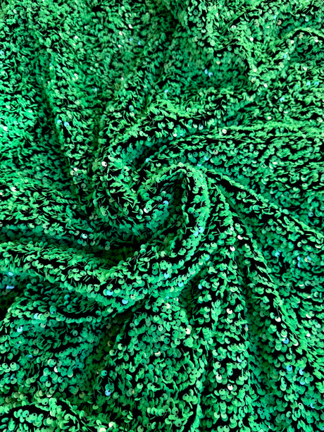 Green Sequin on Black Velvet