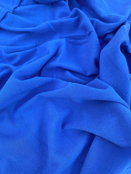 Royal Blue Crinkle Cotton Gauze