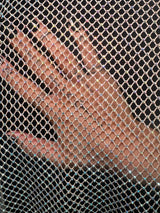 Rhinestone Diamond Fishnet Mesh Champagne