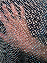 Rhinestone Diamond Fishnet Mesh Champagne