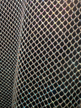 Rhinestone Diamond Fishnet Mesh Champagne