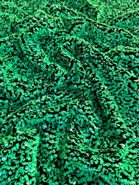 Green Sequin on Black Velvet