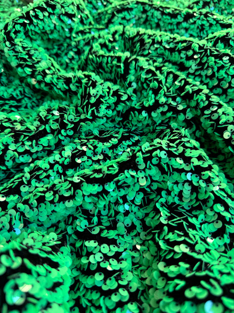 Green Sequin on Black Velvet