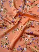 Printed Satin Orange Floral