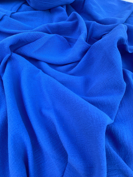 Royal Blue Crinkle Cotton Gauze