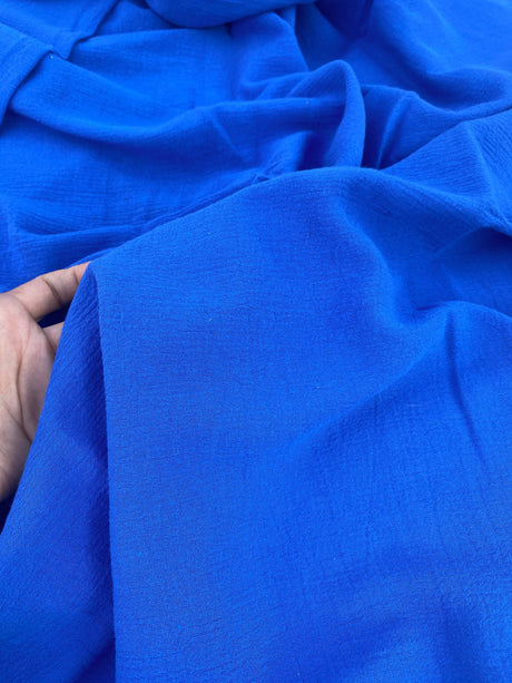 Royal Blue Crinkle Cotton Gauze