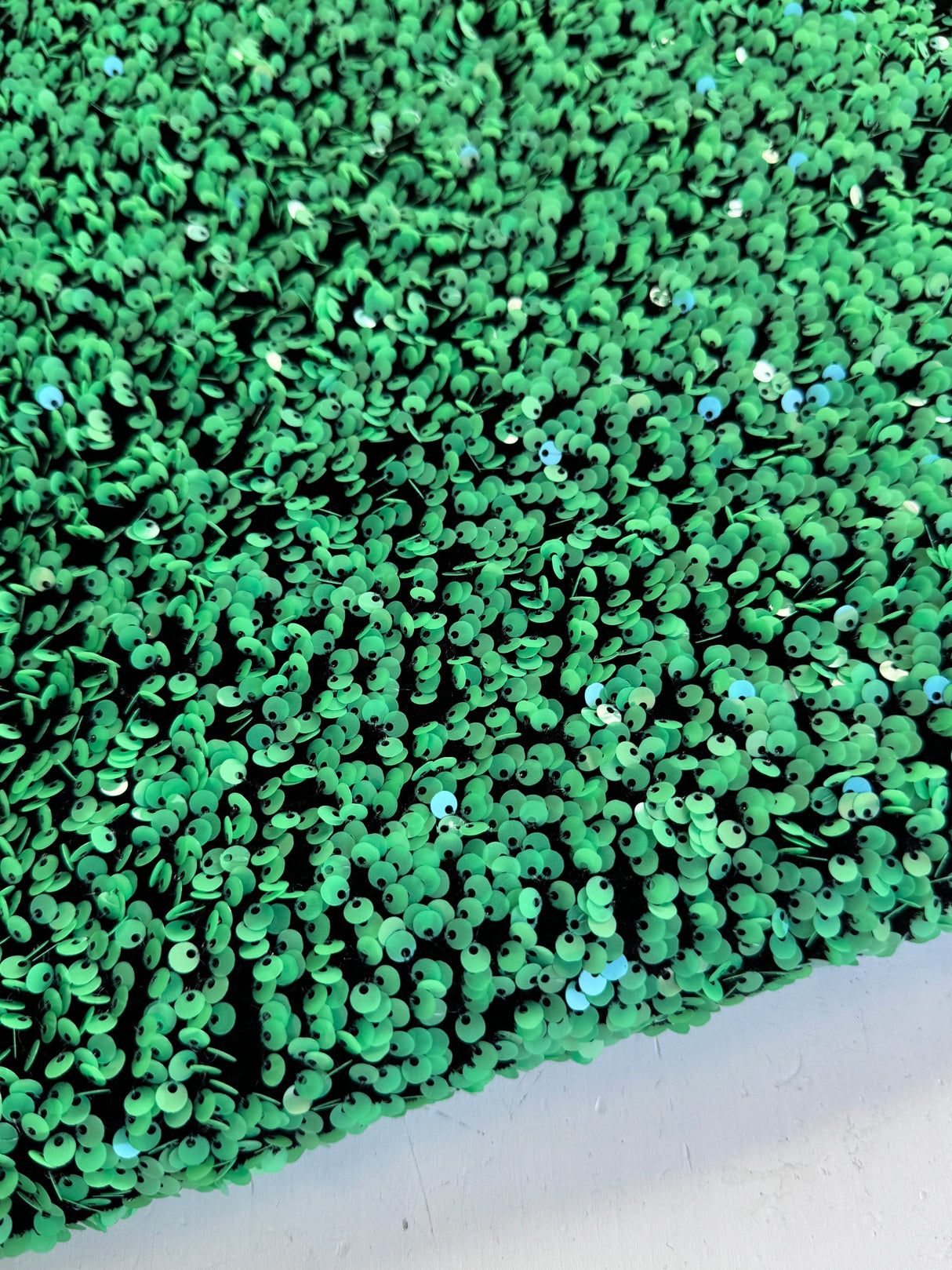 Green Sequin on Black Velvet