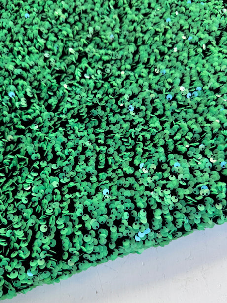 Green Sequin on Black Velvet