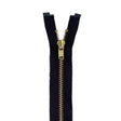 Brass Separating Shirt Zipper Fabric - Black, Tan, #4 Teeth, 14" 16"