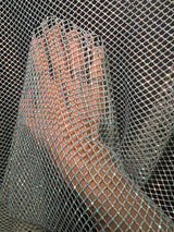 Rhinestone Diamond Fishnet Mesh Champagne