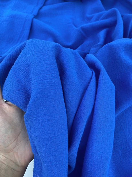 Royal Blue Crinkle Cotton Gauze