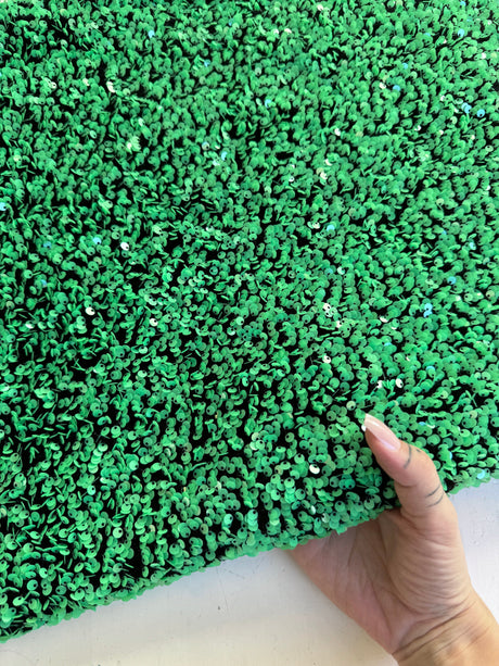 Green Sequin on Black Velvet