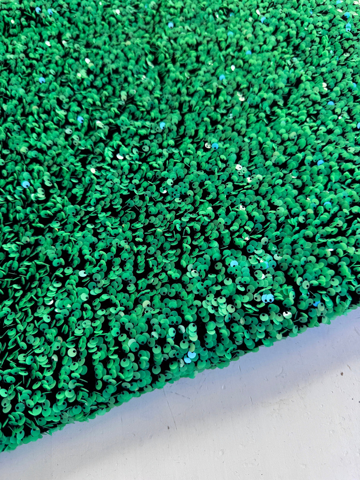 Green Sequin on Black Velvet