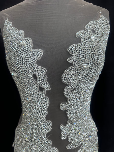 Silver Rhinestone Bodice Appliqué