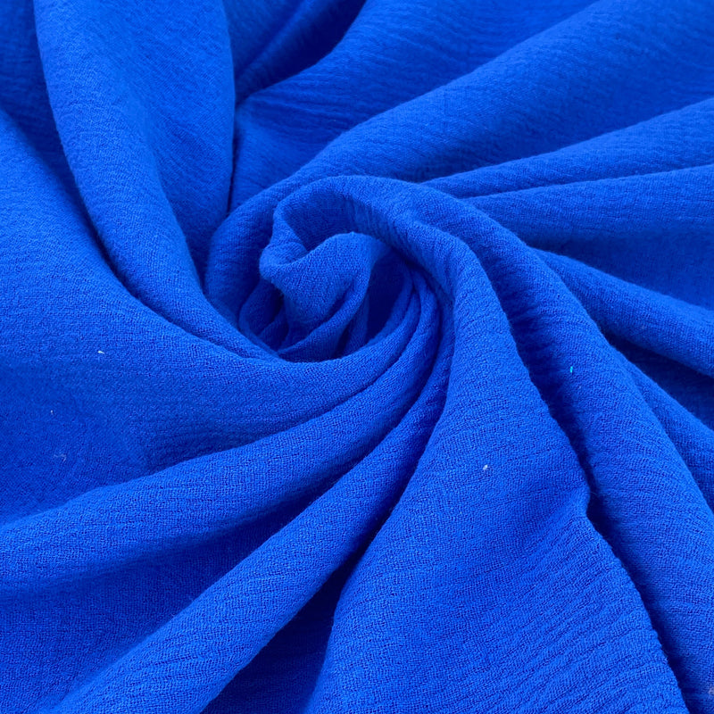 Royal Blue Crinkle Cotton Gauze