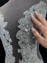 Silver Rhinestone Bodice Appliqué