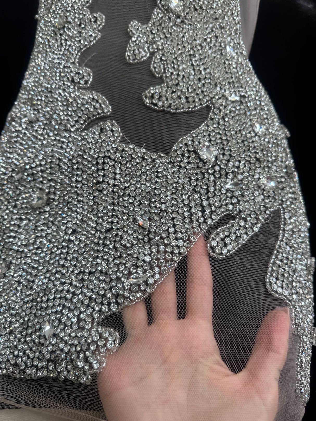 Silver Rhinestone Bodice Appliqué