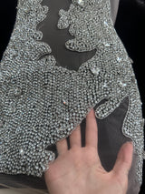 Silver Rhinestone Bodice Appliqué