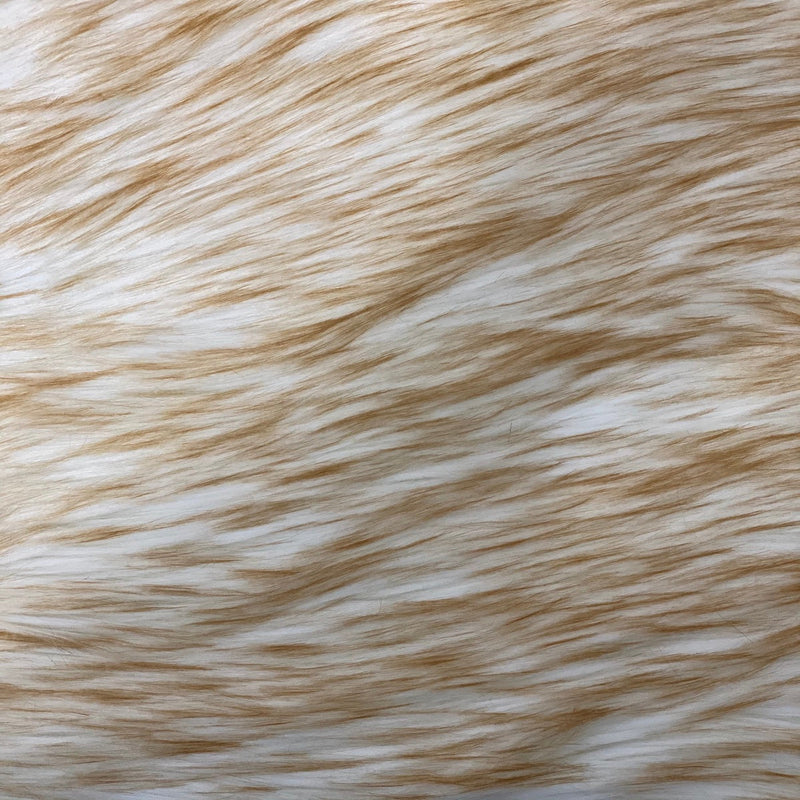 Frost Tipped Husky Faux Fur Fabric - Beige, Black, Brown, Gold, 60" Width, 2" Pile Length (1 Yard)