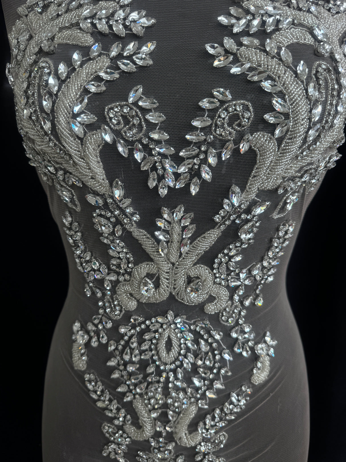 Silver Rhinestone Bodice Appliqué