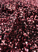 Stretch Sequin Velvet Burgundy