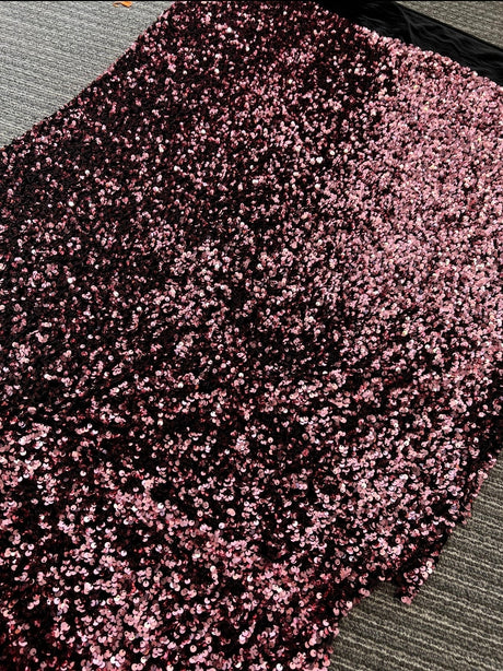 Stretch Sequin Velvet Burgundy