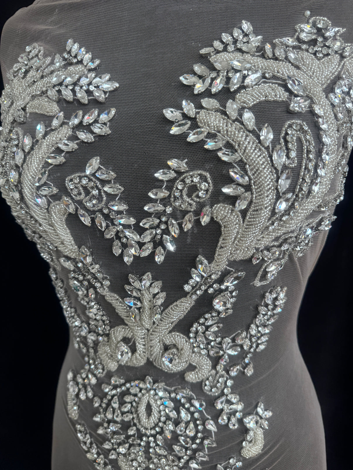 Silver Rhinestone Bodice Appliqué