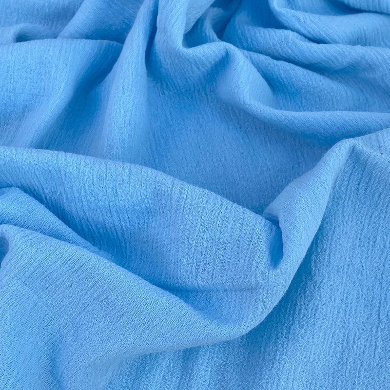 Baby Blue Crinkle Cotton Gauze