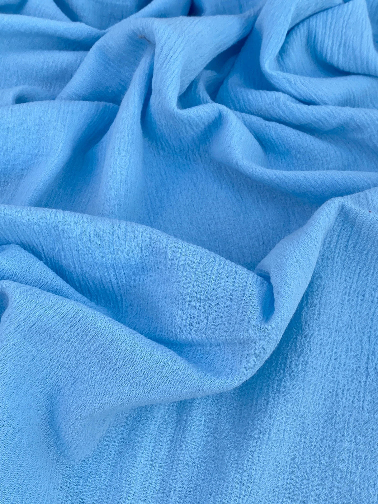 Baby Blue Crinkle Cotton Gauze