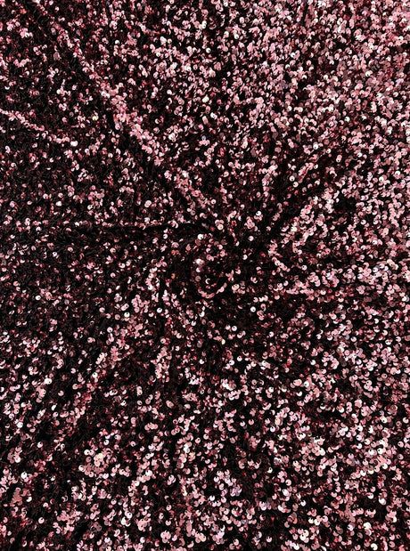 Stretch Sequin Velvet Burgundy