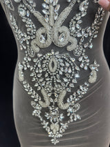 Silver Rhinestone Bodice Appliqué