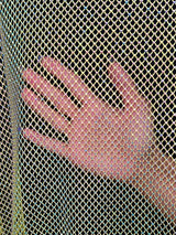 Yellow Rhinestone Diamond Fishnet Mesh