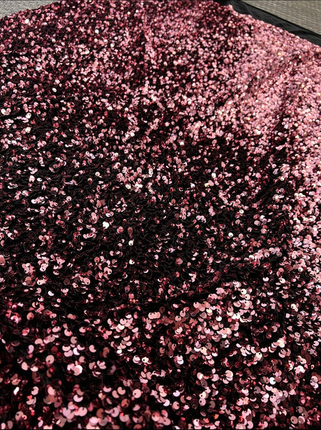 Stretch Sequin Velvet Burgundy