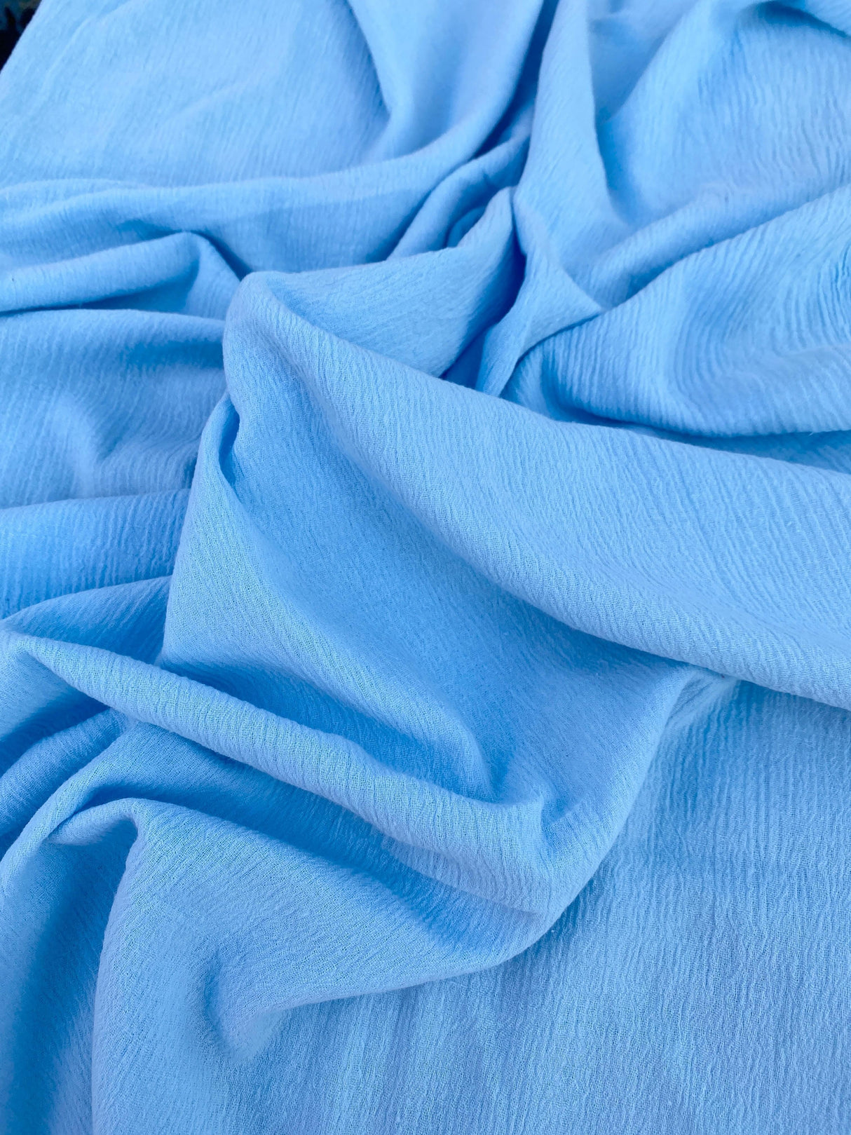 Baby Blue Crinkle Cotton Gauze