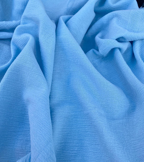 Baby Blue Crinkle Cotton Gauze