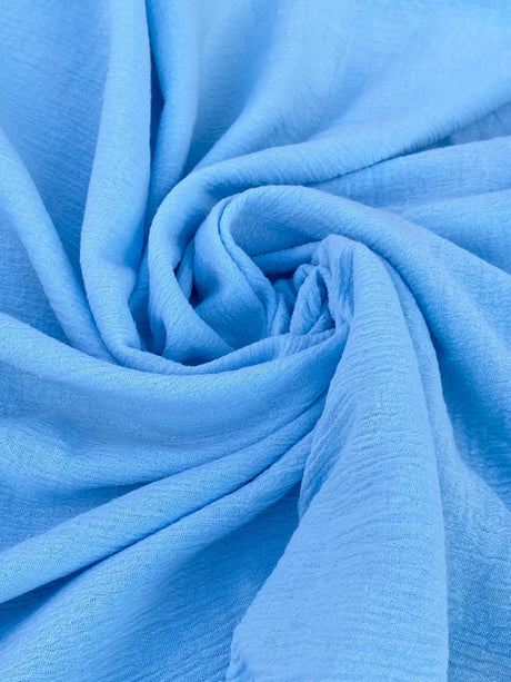 Baby Blue Crinkle Cotton Gauze