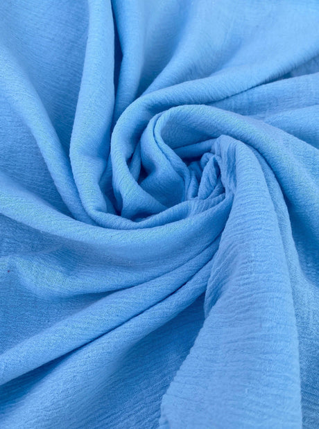 Baby Blue Crinkle Cotton Gauze