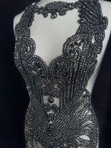 Black Rhinestone Bodice Appliqué