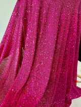Stretch Sequin on Mesh Fuchsia