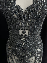 Black Rhinestone Bodice Appliqué