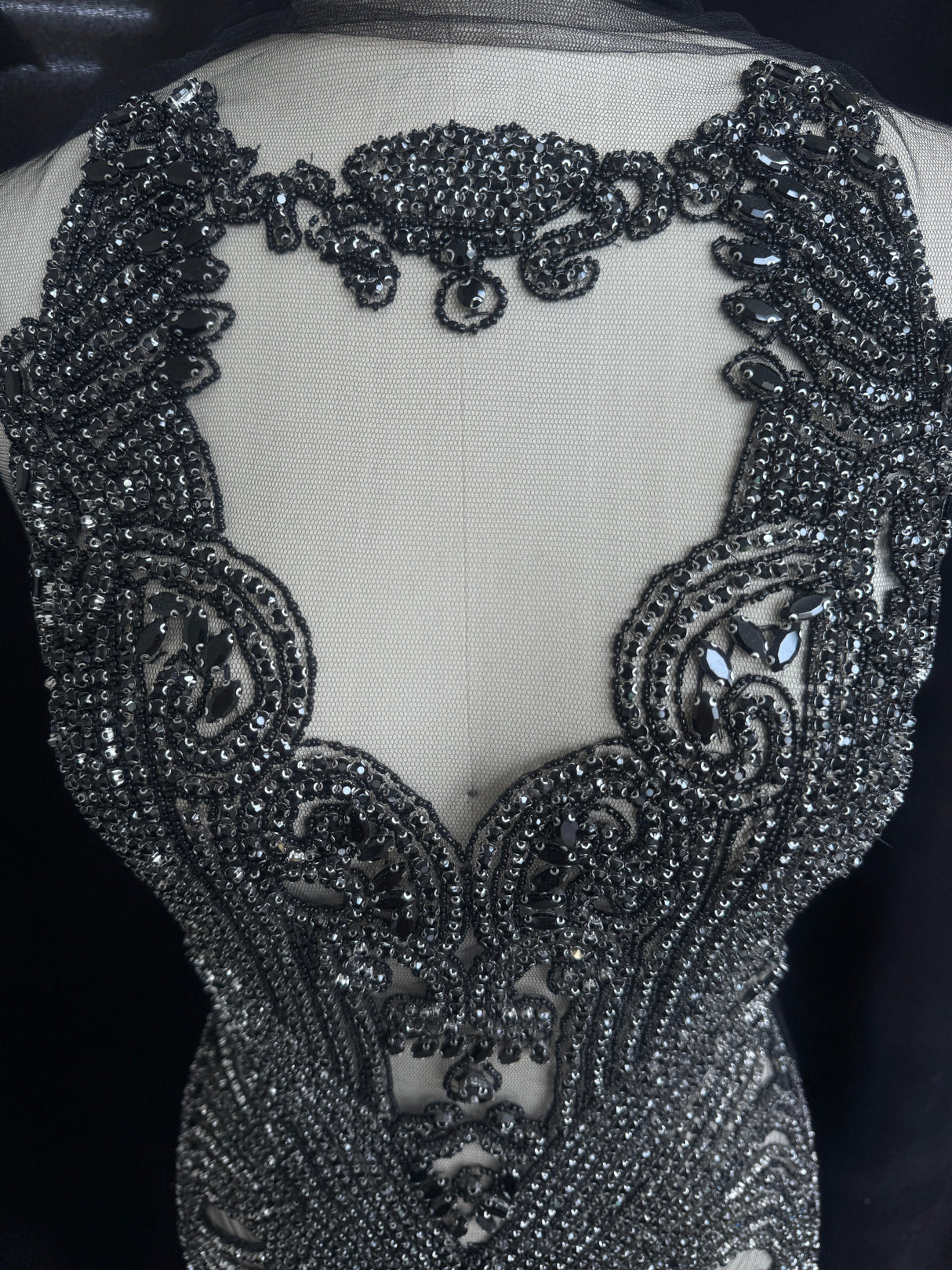 Black Rhinestone Bodice Appliqué