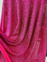Stretch Sequin on Mesh Fuchsia