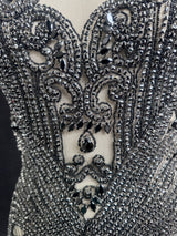 Black Rhinestone Bodice Appliqué