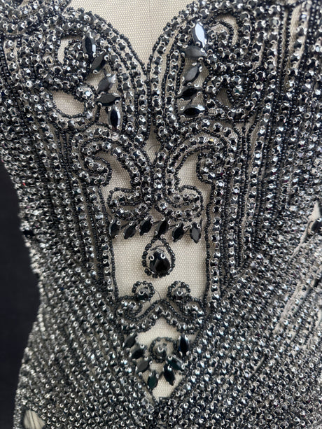 Black Rhinestone Bodice Appliqué