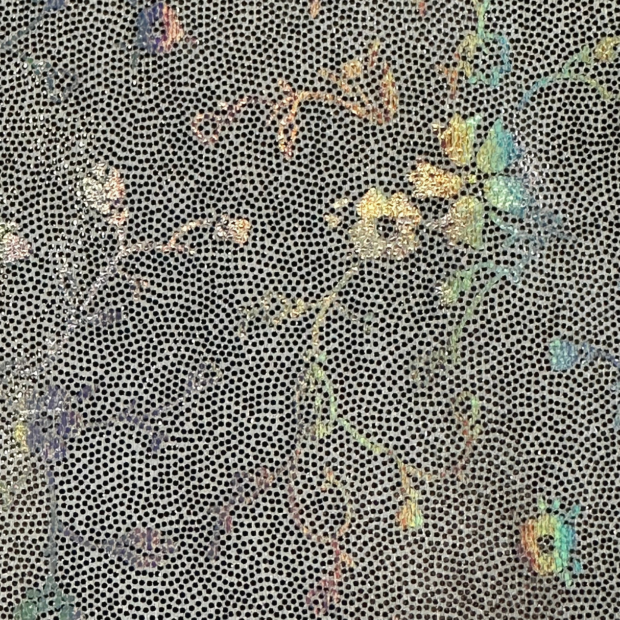 Nylon Spandex Foggy Flower Foil Fabric 60"