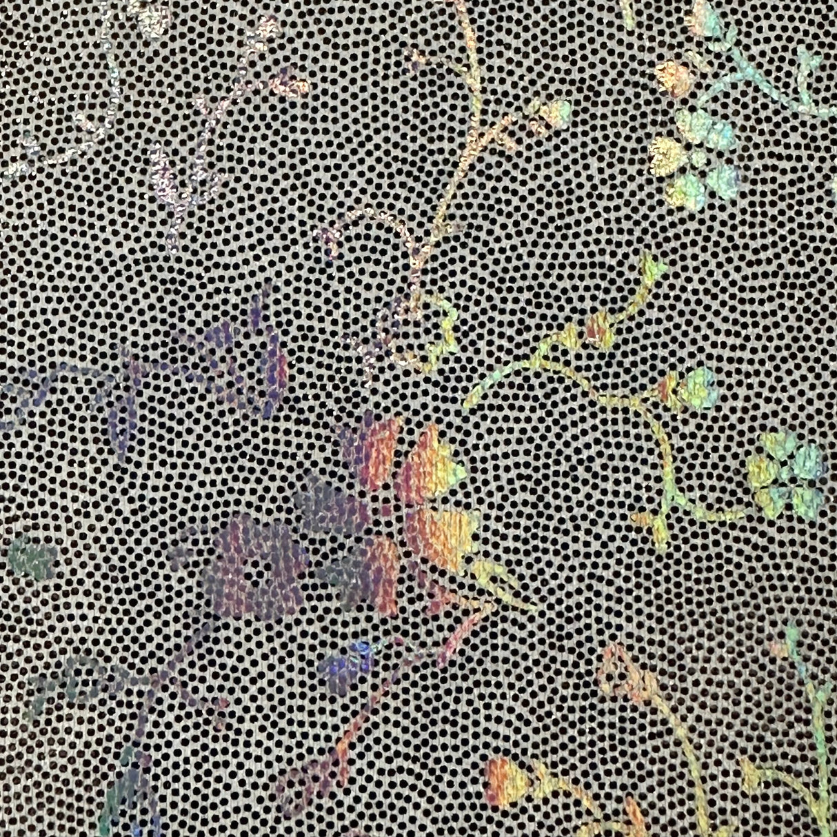 Nylon Spandex Foggy Flower Foil Fabric 60"