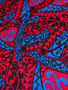 Polynesian Tribal Triangle Formation Design Light Barkcloth Fabric - Grey/Orange/Black, 45" Width (1 Yard)