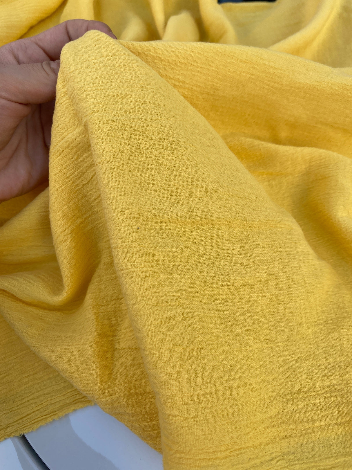 Yellow Crinkle Cotton Gauze